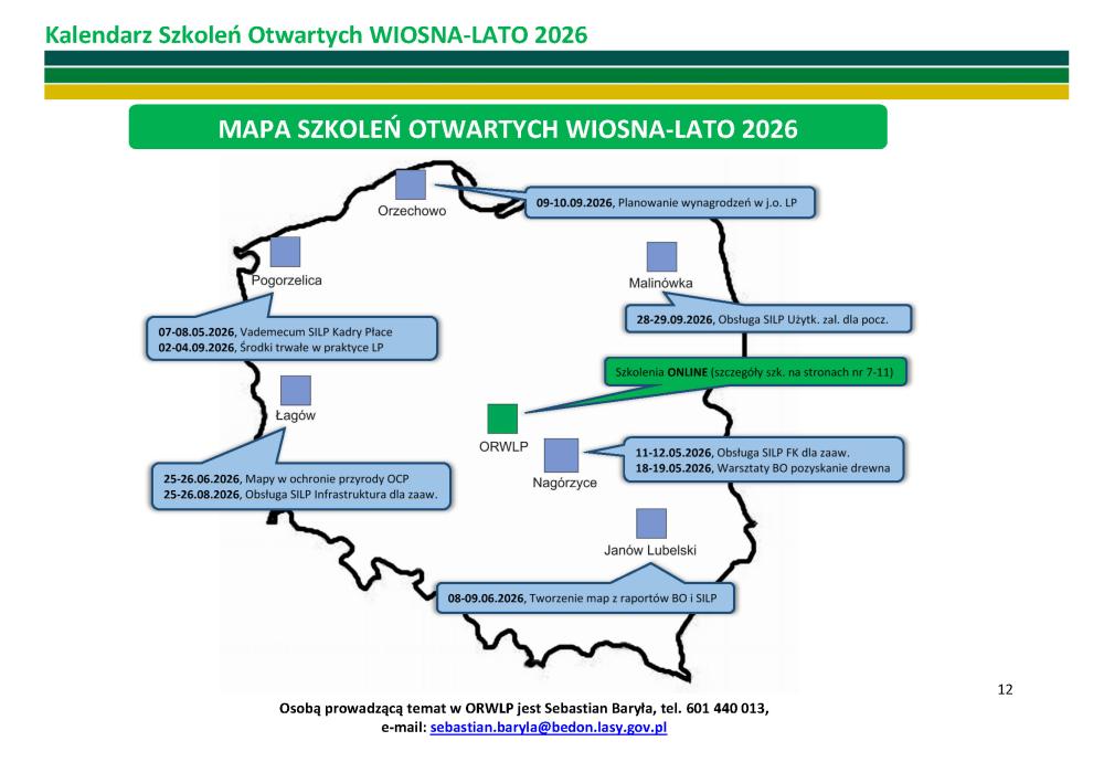 Zdjęcie przedstawiające mapkę szkoleń na okres wiosna-lato 2026